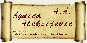 Agnica Aleksijević vizit kartica